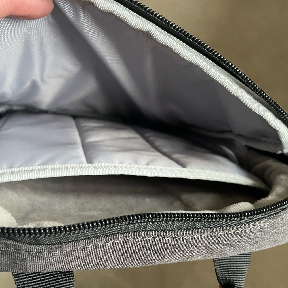 Modern Black Laptop Bag with Tan Handle - Picture 3 of 3